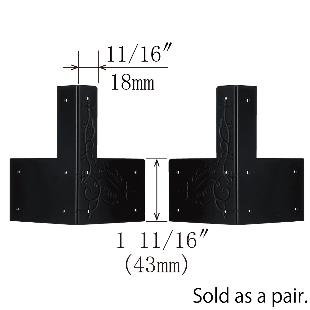 Vine Wide Bottom 3-Side Corner Plates