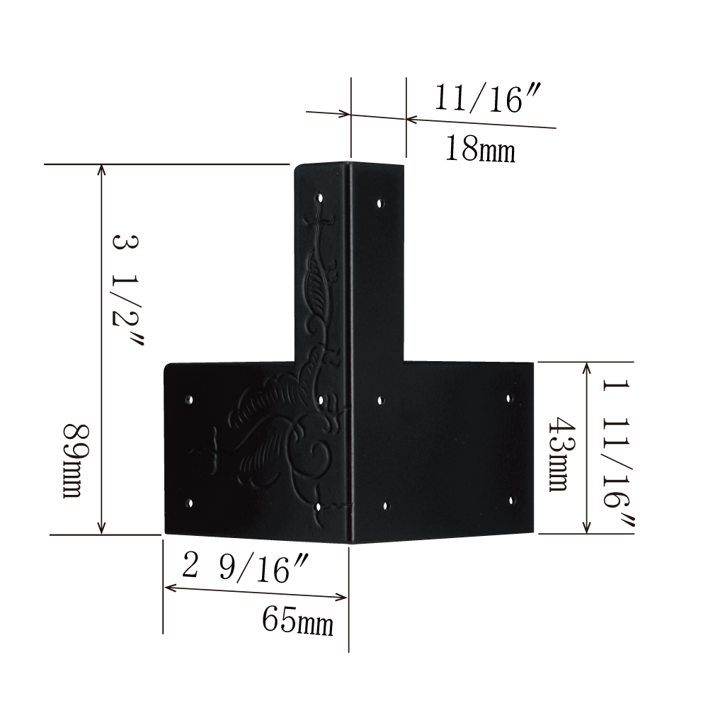 Vine Wide Bottom 3-Side Corner Plates