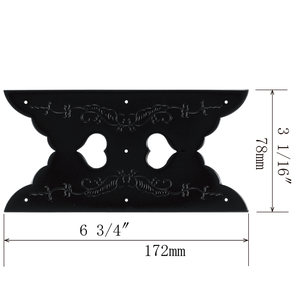 Cut-Out Hearts and Vine Wide Brace Plate