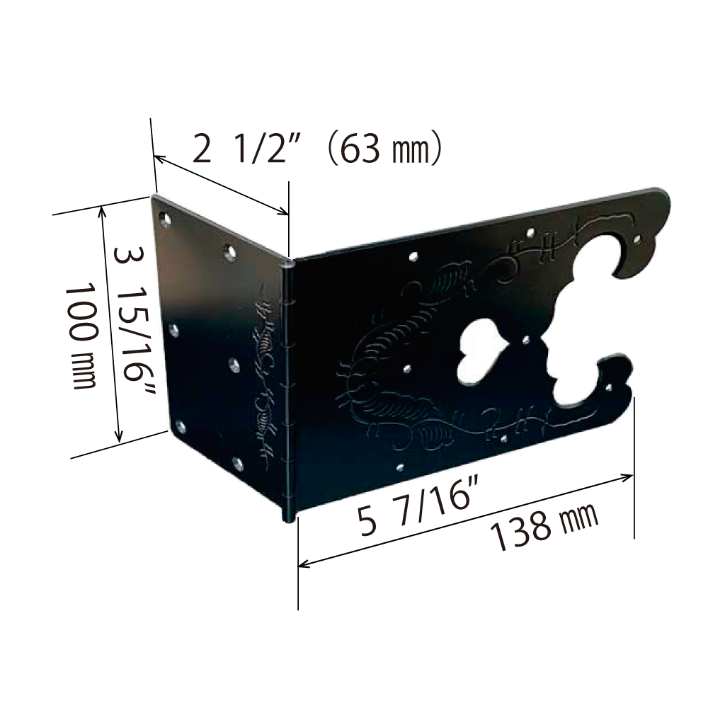 Vine and Heart Wide Strap Hinge
