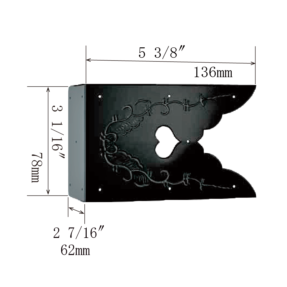 Heart and Vine Wide Corner Plate