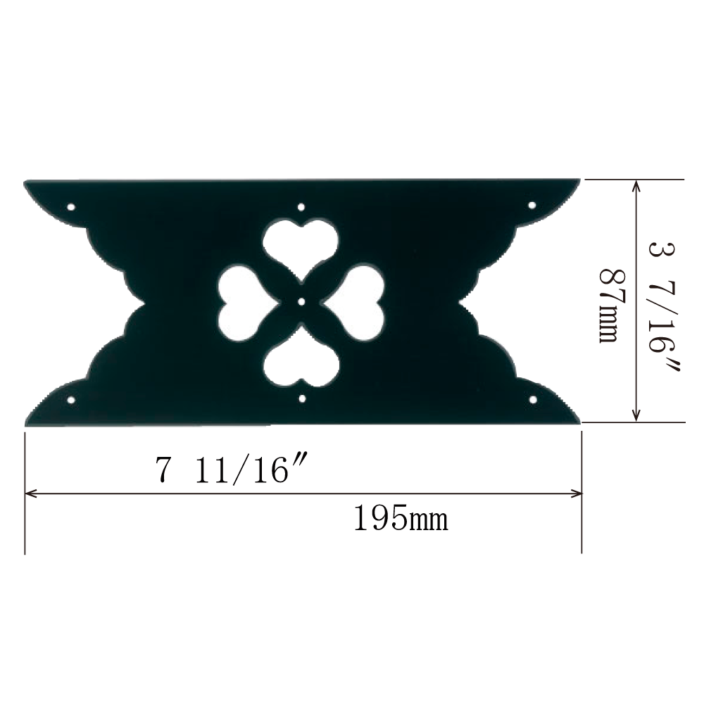 Cut-Out Hearts Wide Brace Plate