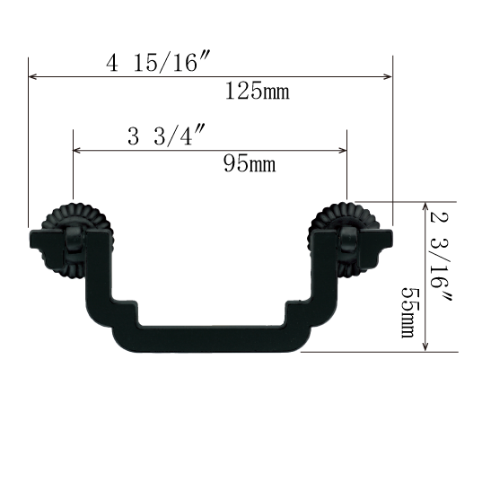 Folkart Basic Handle   |  Center to Center    3  3/4”  ( 95mm )