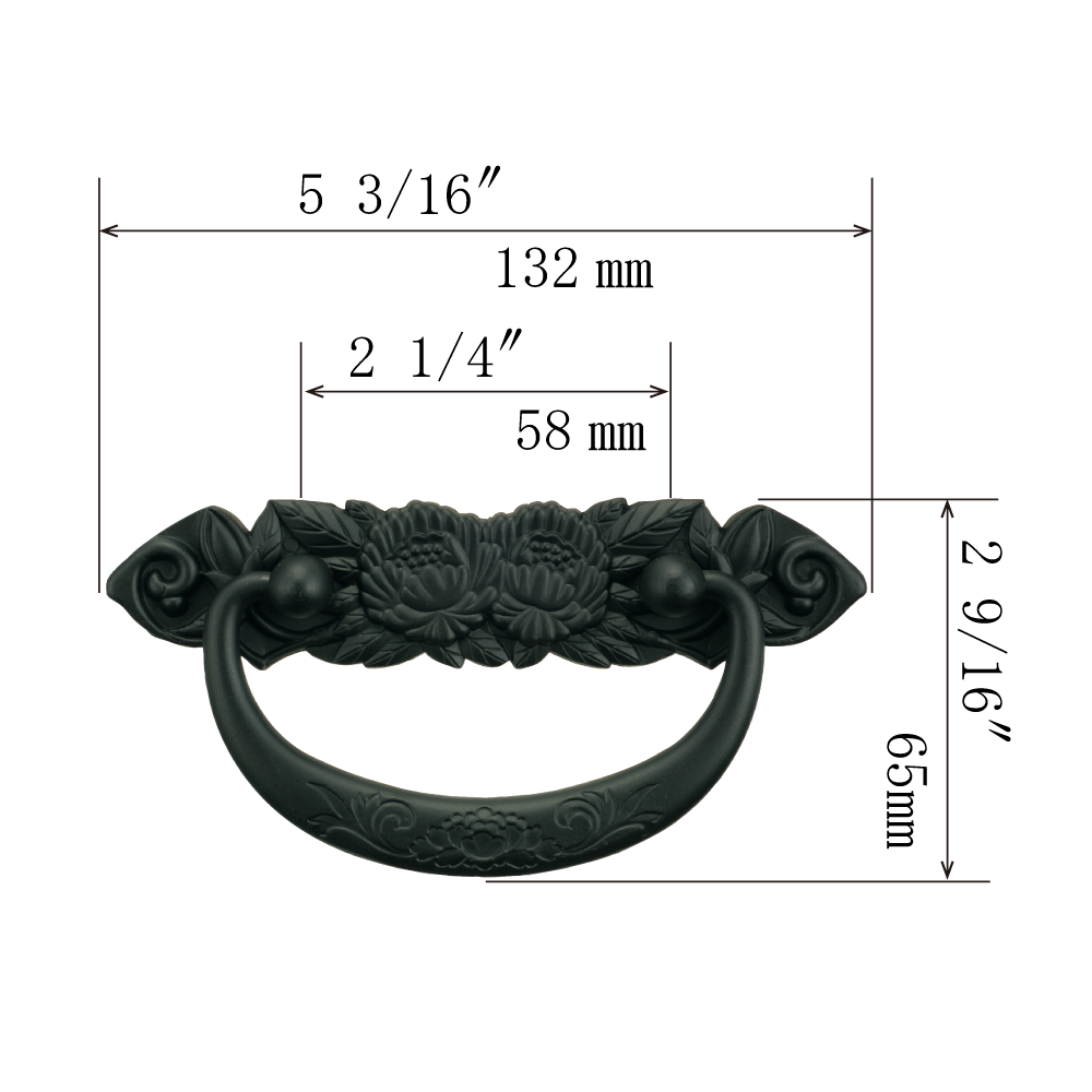 Peony Basic Handle  |  Center to Center    2  1/4”  ( 58mm )
