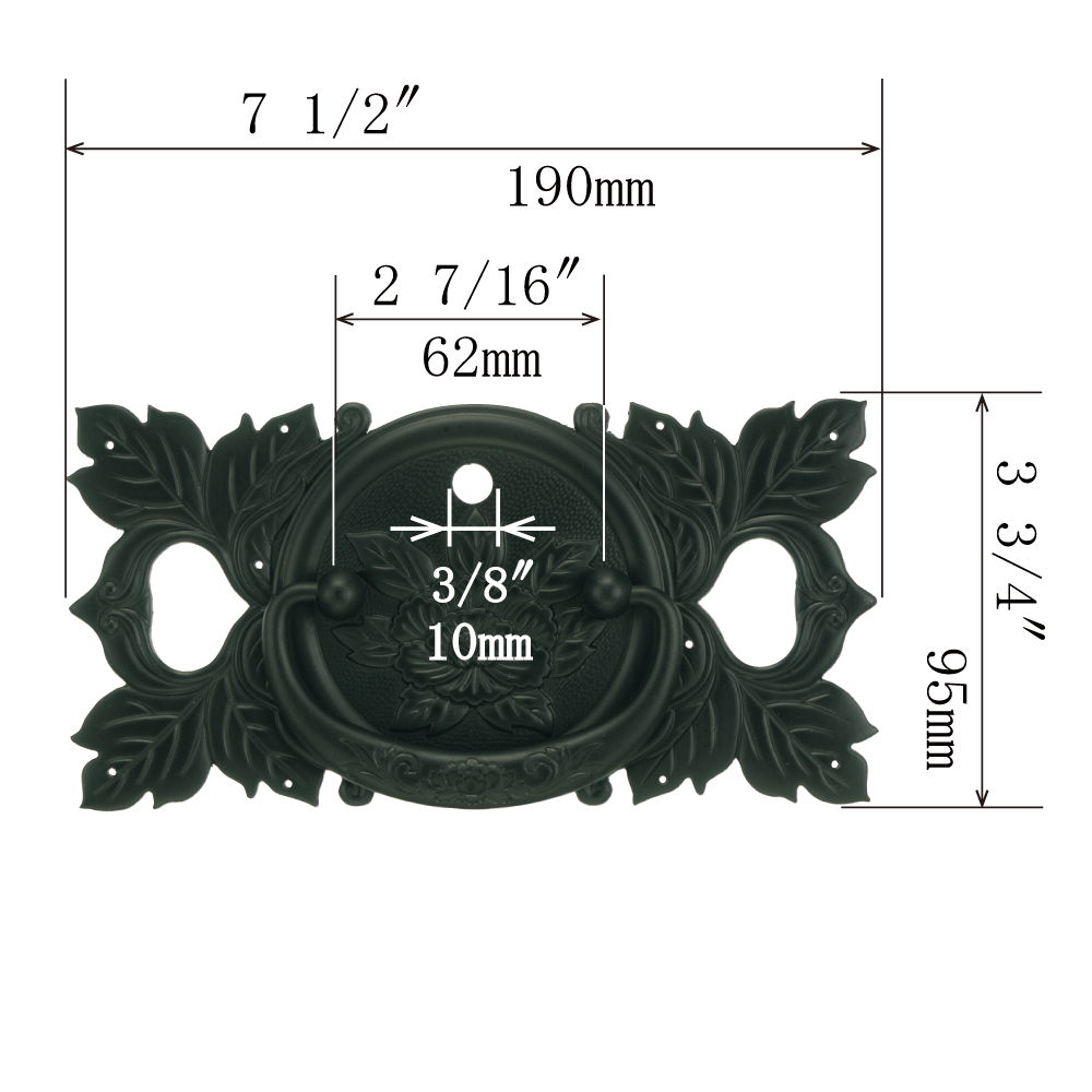 Peony Ornamental Key Plate with Handle