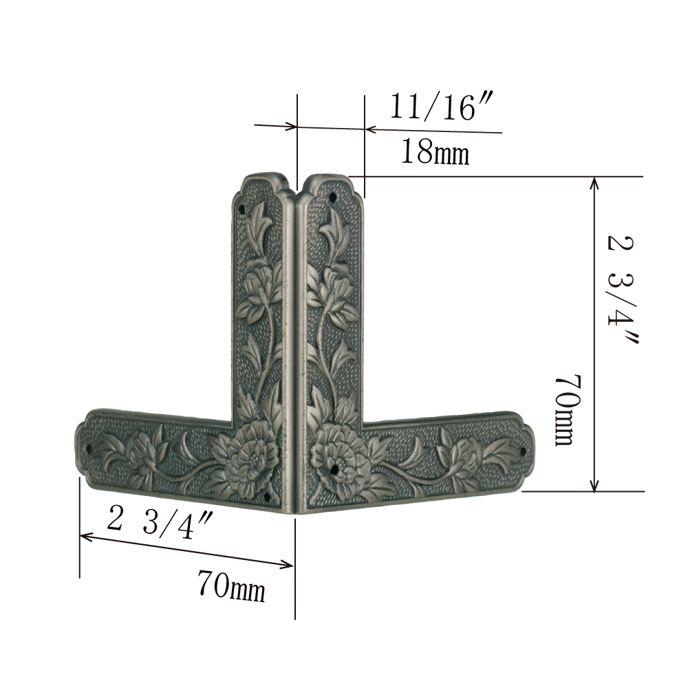 Peony Bottom 3-Side Corner Plates