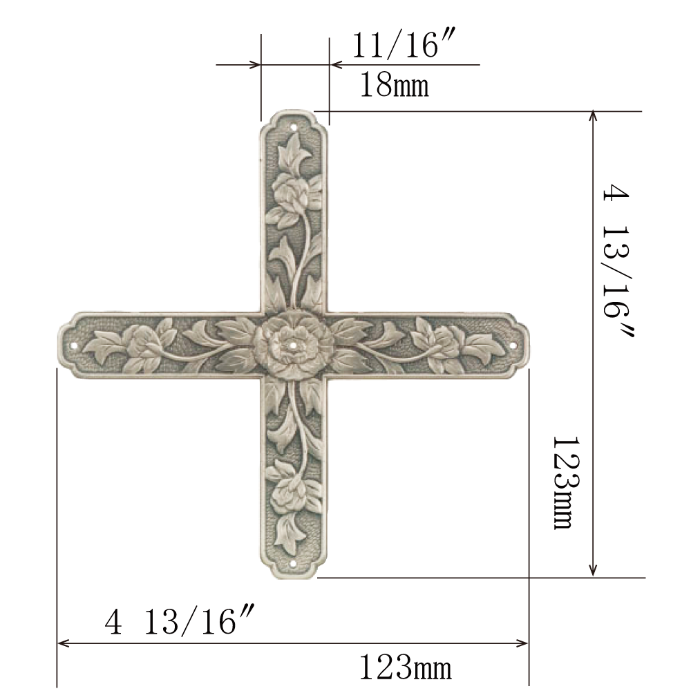 Peony Cross Shaped Plate