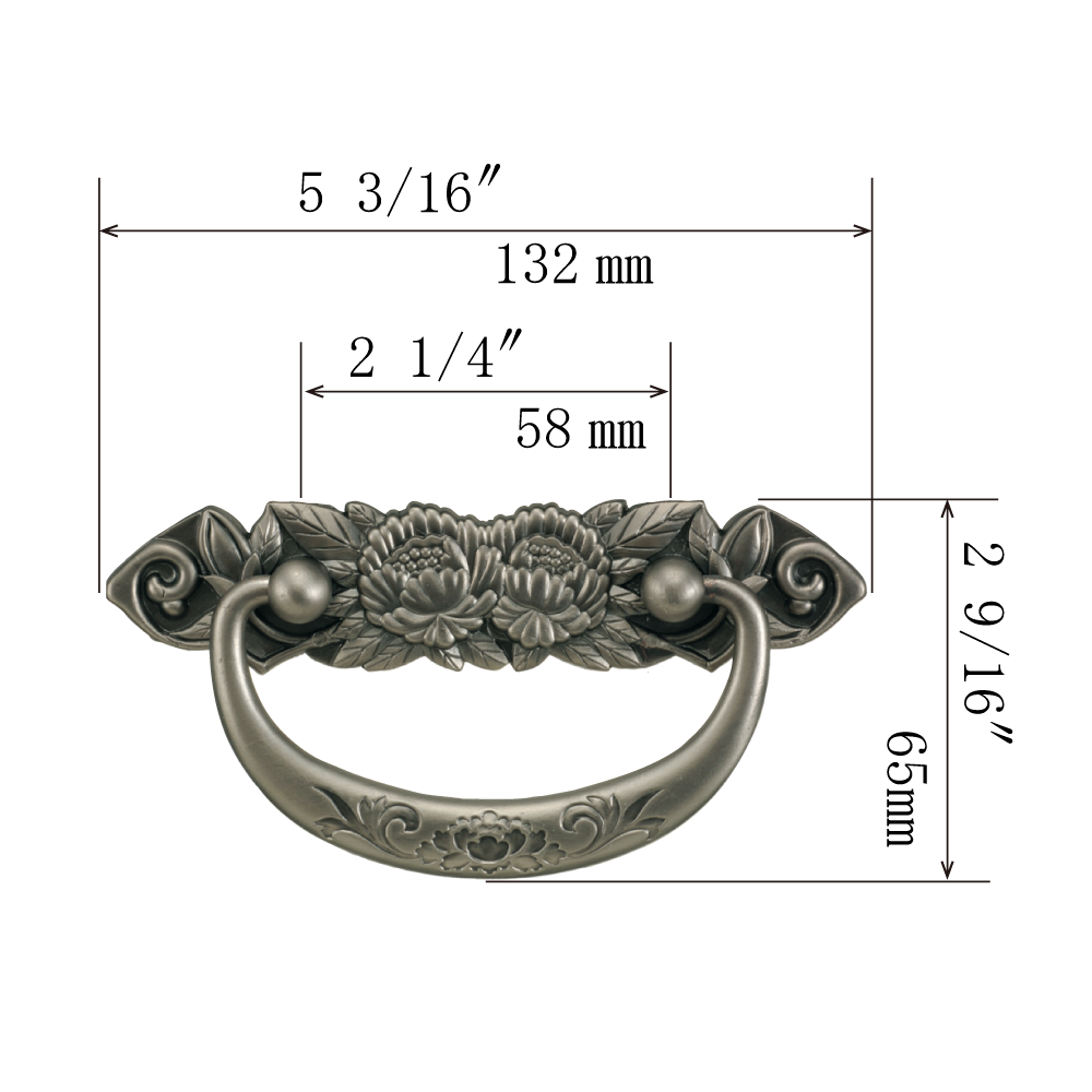 Peony Basic Handle  |  Center to Center    2  1/4”  ( 58mm )