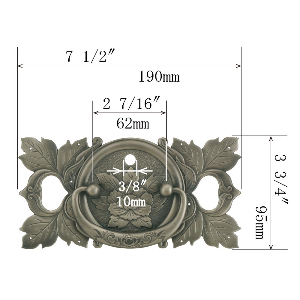 Peony Ornamental Key Plate with Handle