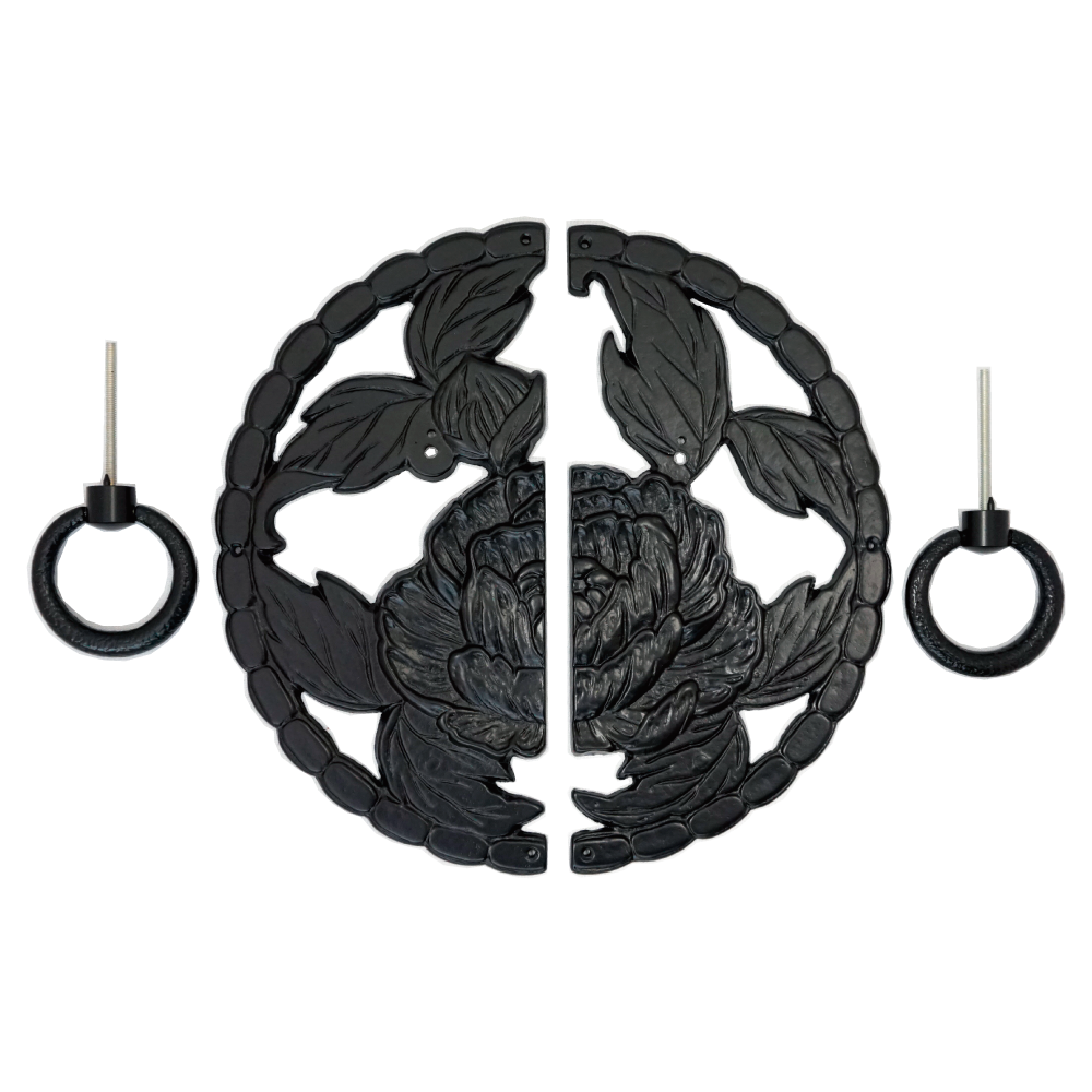 Peony Decorative Plate with Ring Handles