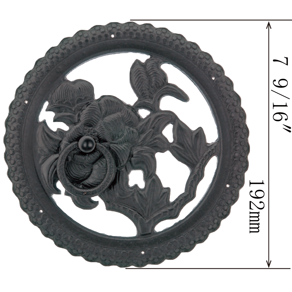 Peony Cut-Out Decorative Plate with Ring Handle