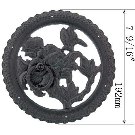 Peony Cut-Out Decorative Plate with Ring Handle
