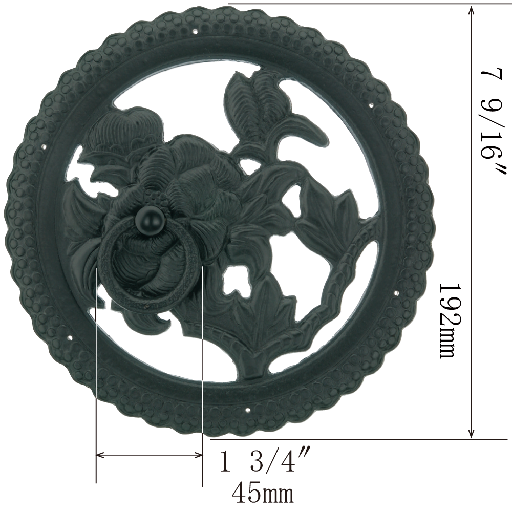 Peony Cut-Out Decorative Plate with Ring Handle