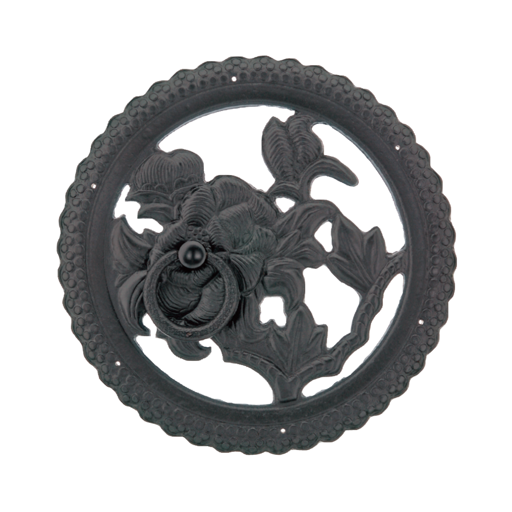 Peony Cut-Out Decorative Plate with Ring Handle