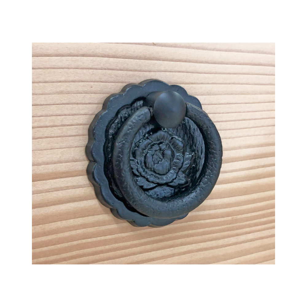 Peony and Textured Ring Pull   |  Ring Diameter  1  3/4" ( 45mm )