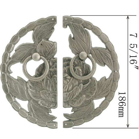 Peony Decorative Plate with Ring Handles