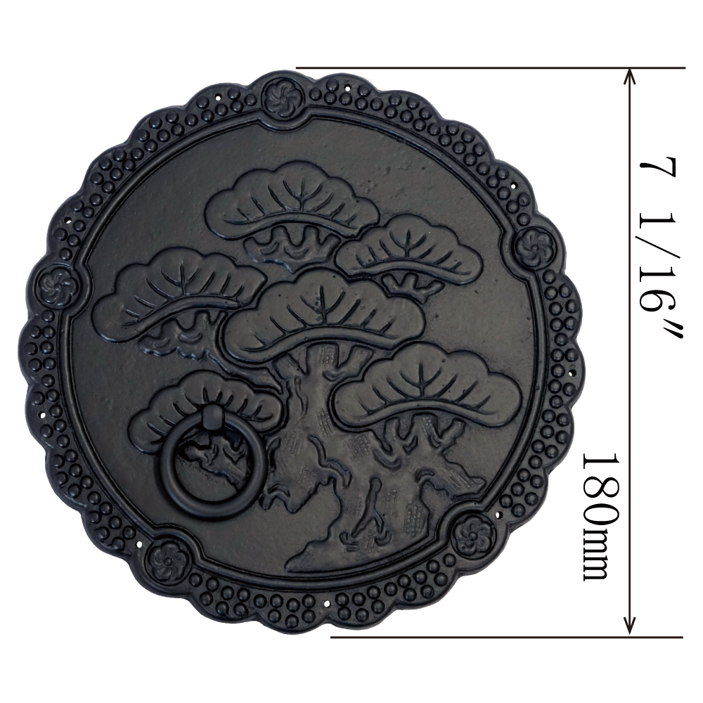 Embossed Japanese Pine with Ring Handle