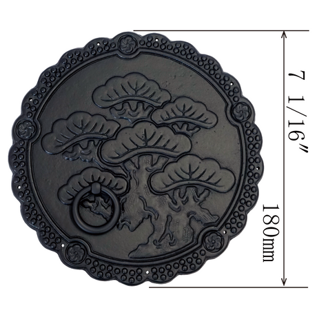 Embossed Japanese Pine with Ring Handle