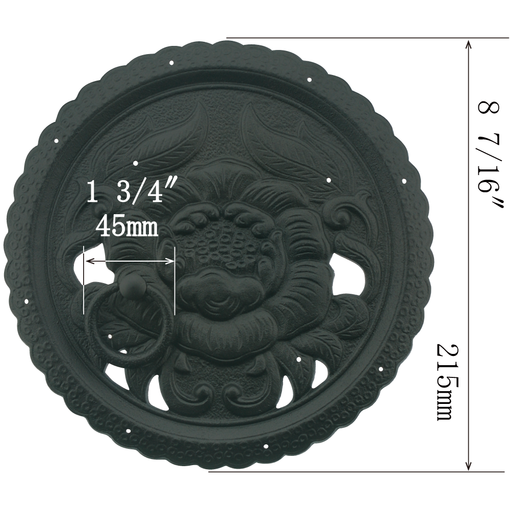 Classic Peony Decorative Plates with Ring Handle