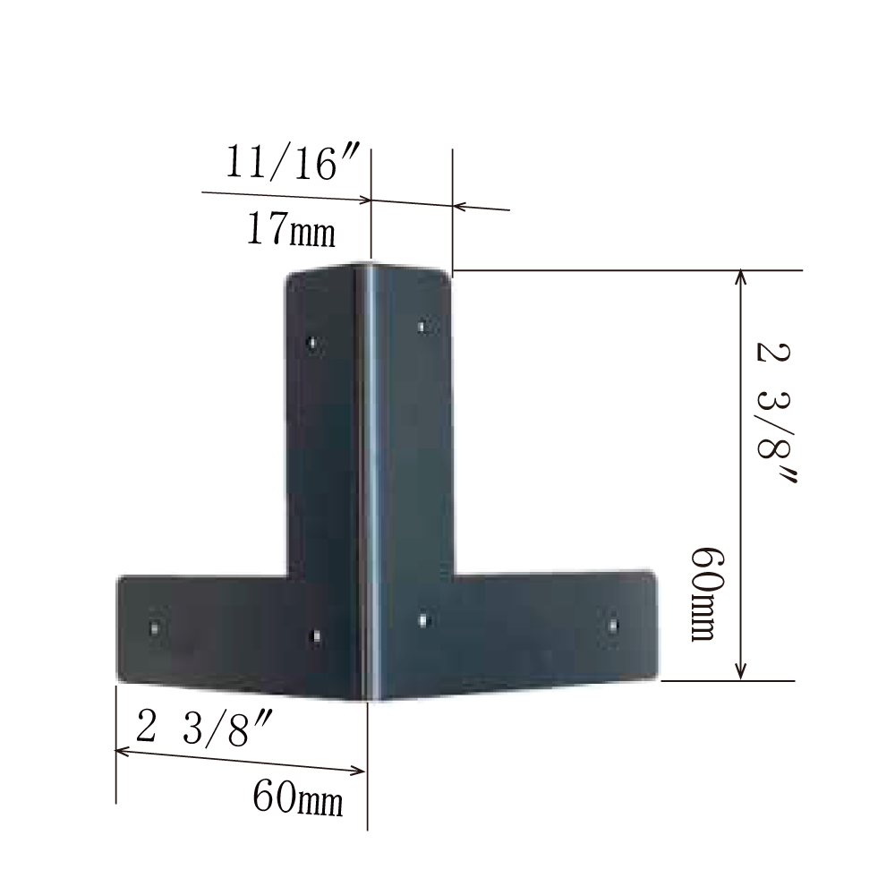 Plain Bottom 3-Side Corner Plates
