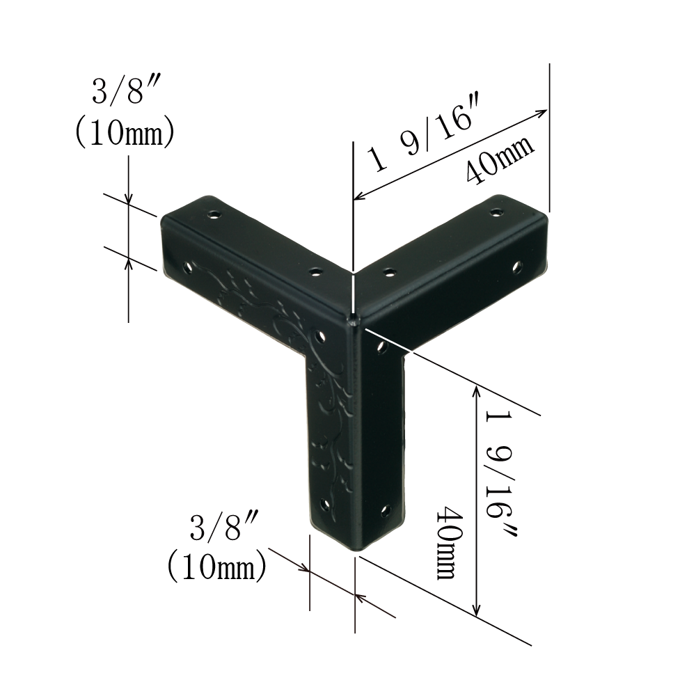Vine 3-Side Corner Plates in Pair