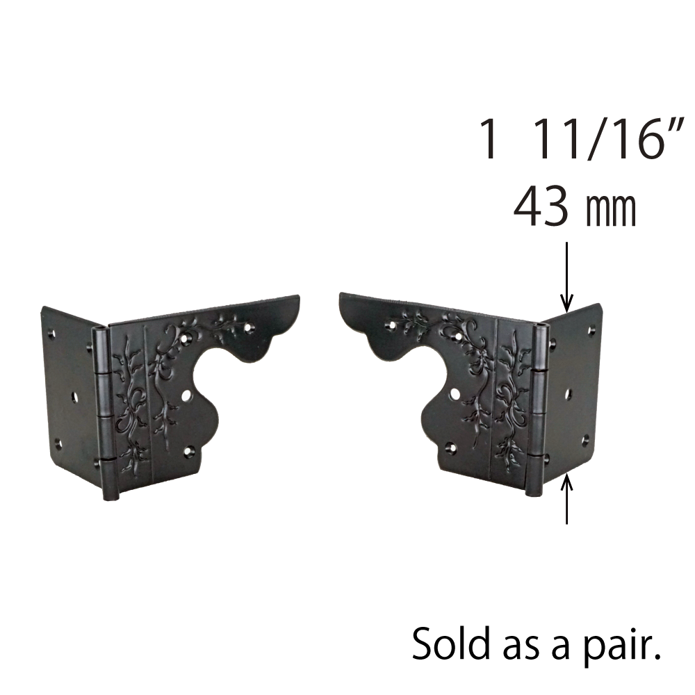 Sculptured Strap Hinge in Pair