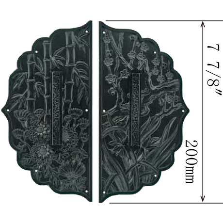 Shikunshi Decorative Plate with Grip Handles