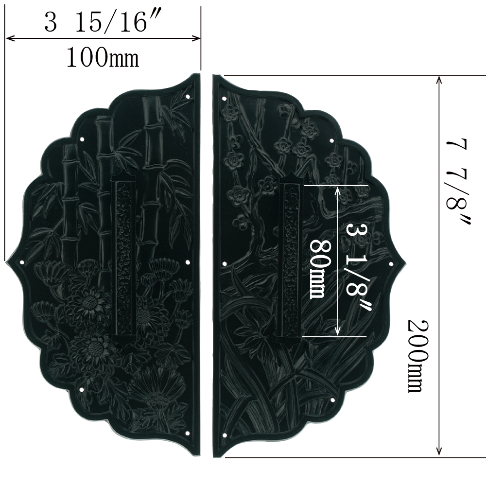 Shikunshi Decorative Plate with Grip Handles