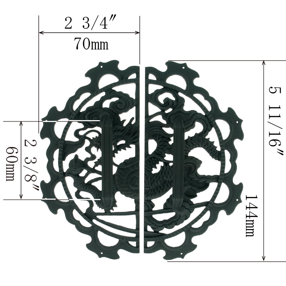 Dragon Decorative Plate with Grip Handles