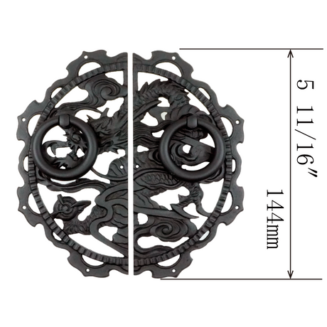 Dragon Decorative Plate with Ring Handles