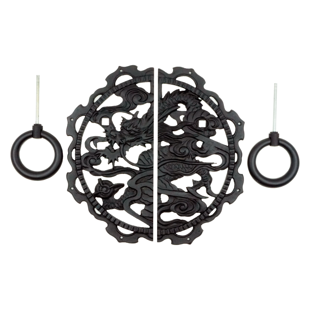 Dragon Decorative Plate with Ring Handles