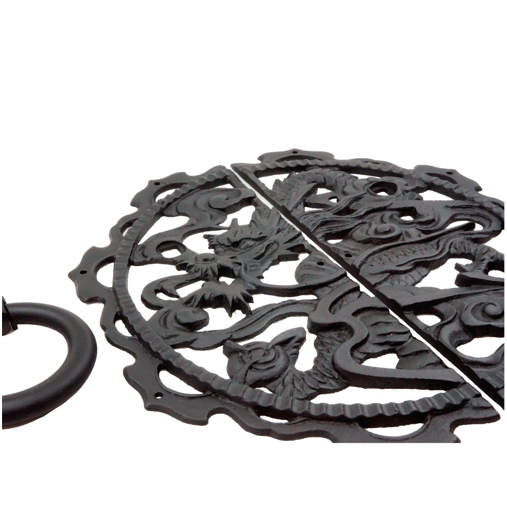 Dragon Decorative Plate with Ring Handles