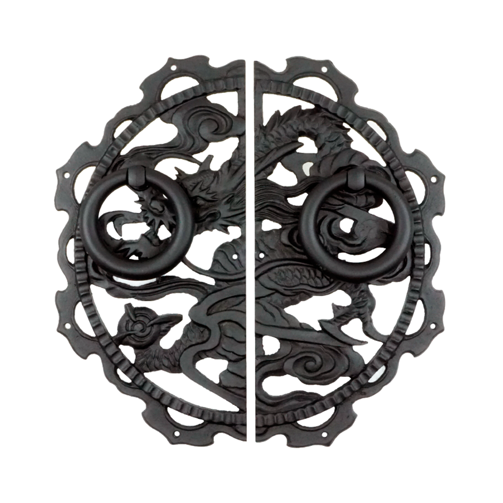 Dragon Decorative Plate with Ring Handles