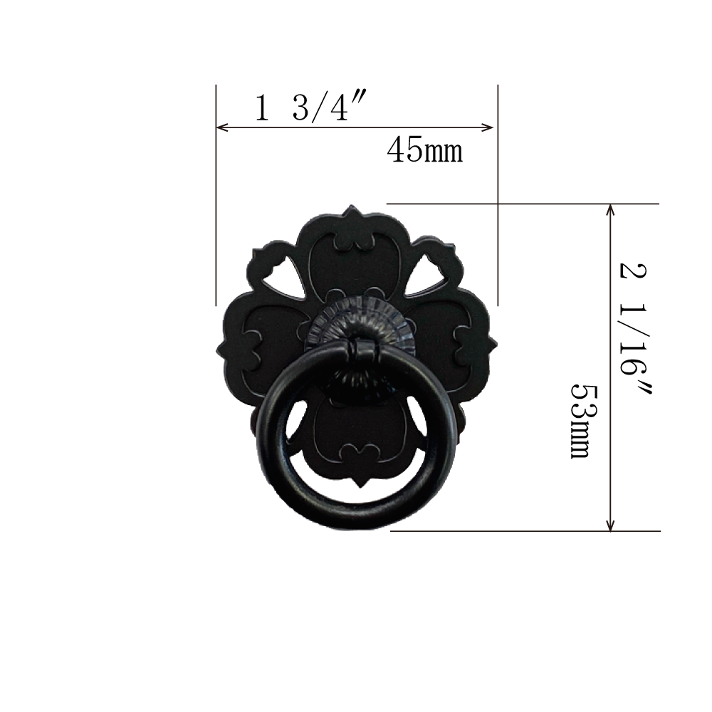 Floral Base Ring Pull  |  Ring Diameter  1  1/4" ( 32mm )