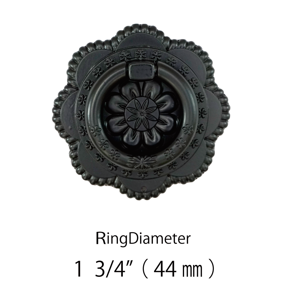 Floral Embroidery Ring Pull  |  Ring Diameter  1  3/4" ( 44mm )