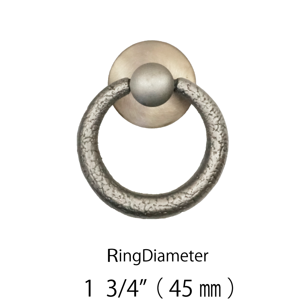 Textured Ring Pull with Backplate  |  Ring Diameter  1  5/16" ( 34mm )-  1 3/4" ( 45mm )