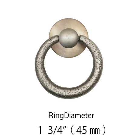 Textured Ring Pull with Backplate  |  Ring Diameter  1  5/16" ( 34mm )-  1 3/4" ( 45mm )