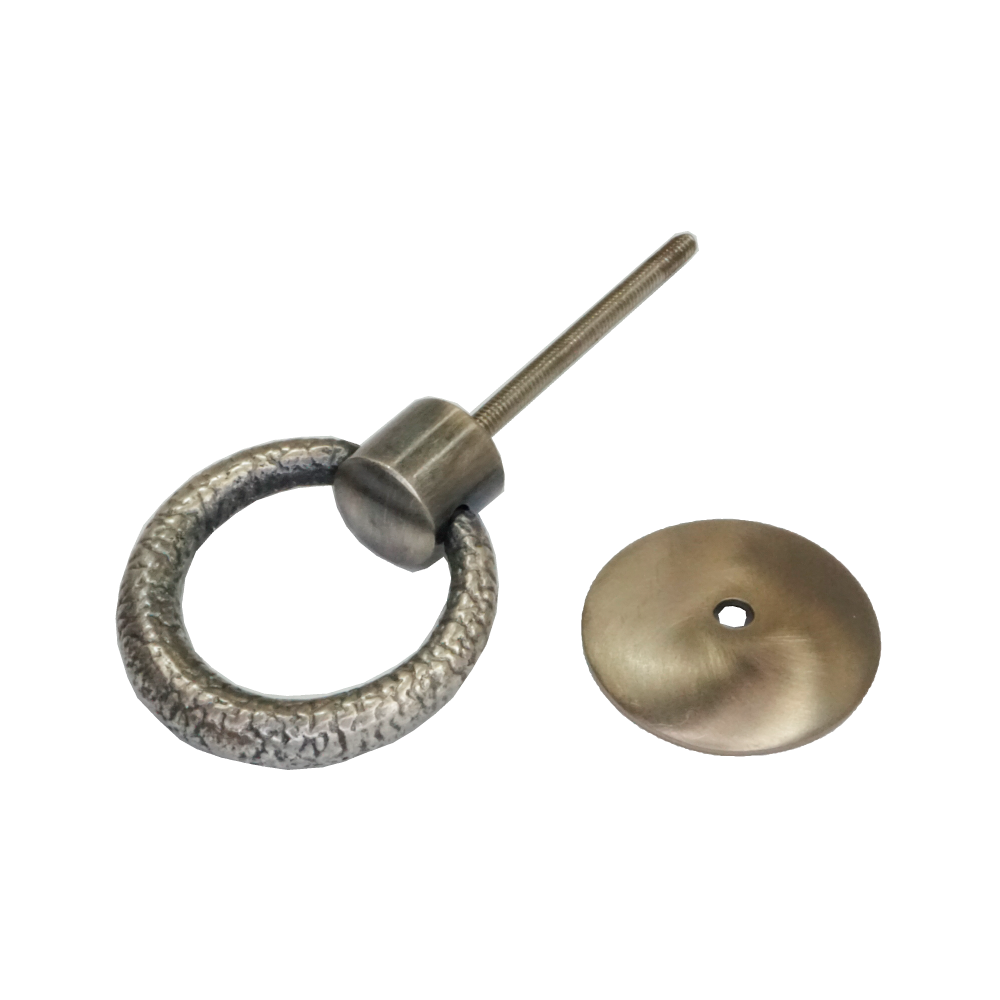 Textured Ring Pull with Backplate  |  Ring Diameter  1  5/16" ( 34mm )-  1 3/4" ( 45mm )