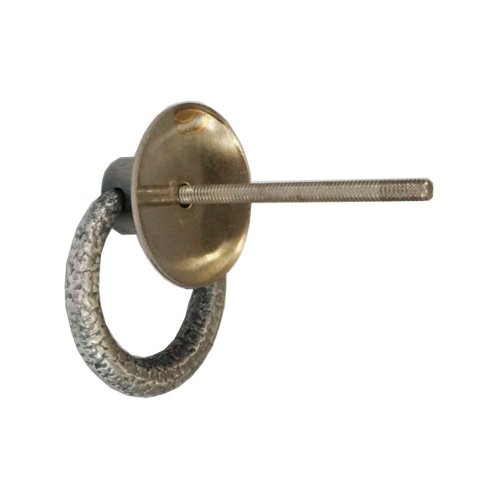 Textured Ring Pull with Backplate  |  Ring Diameter  1  5/16" ( 34mm )-  1 3/4" ( 45mm )