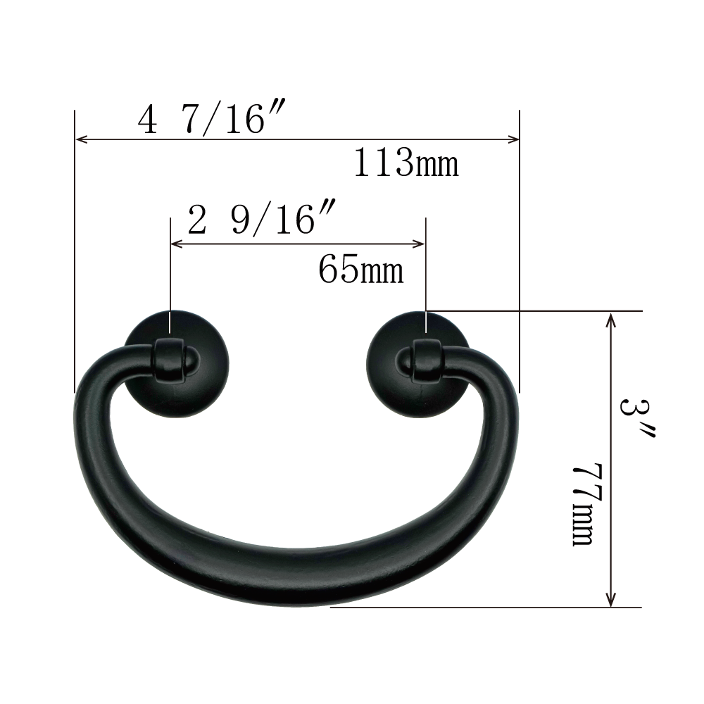 Wide Maruza Basic Handle  |  Center to Center    1  3/4”  ( 45mm ) -  2  9/16"  ( 65mm )