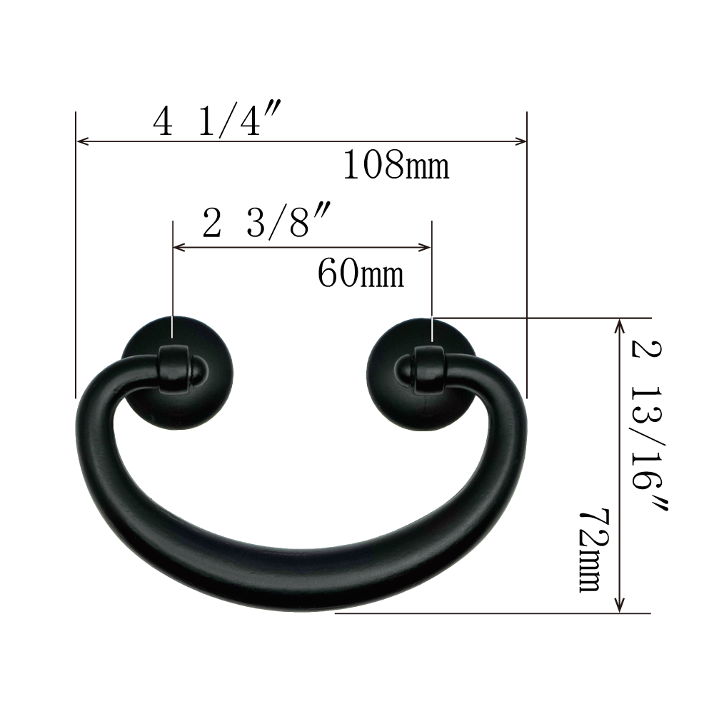 Wide Maruza Basic Handle  |  Center to Center    1  3/4”  ( 45mm ) -  2  9/16"  ( 65mm )