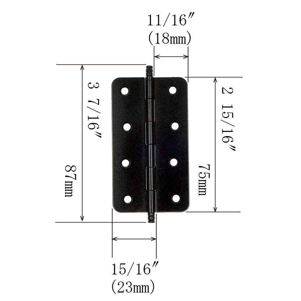 Plain Rounded Corner Hinge