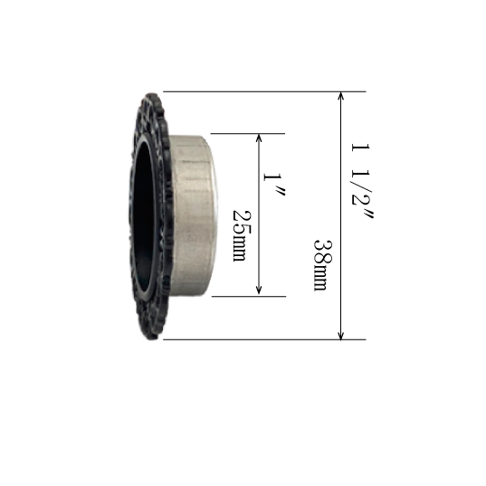 Yamashina Flush Door Pull  |  Interior Diameter    13/16" ( 20mm )- 1" ( 25mm )