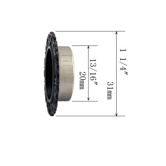 Yamashina Flush Door Pull  |  Interior Diameter    13/16" ( 20mm )- 1" ( 25mm )