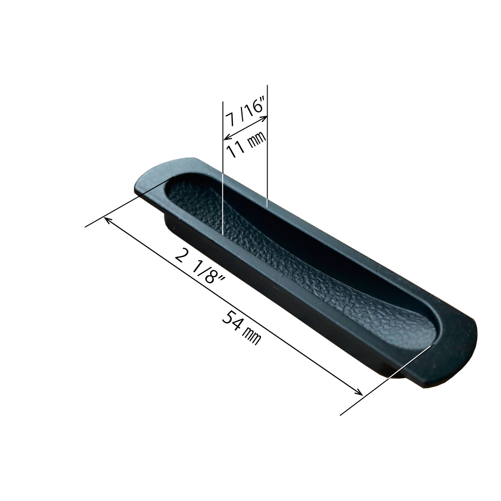 Textured Flush Door Pull  |  Overall Length    2  9/16" ( 65mm )