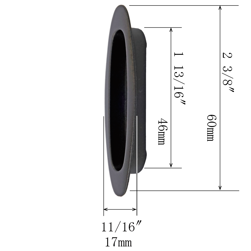 Boat Shaped Flush Door Pull  |  Overall Length    2  3/8" ( 60mm )