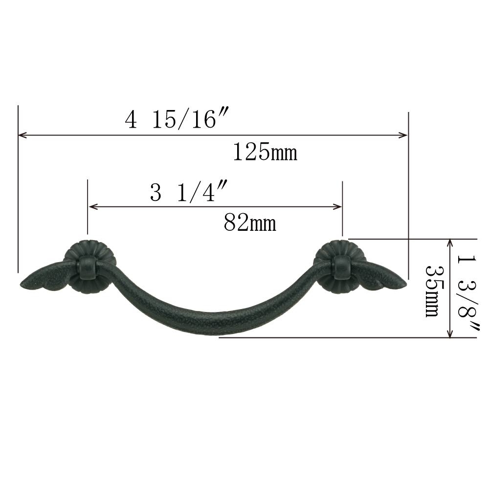 Chrysanthemum Base Basic Handle  |  Center to Center   2  11/16”  ( 68mm ) -  3 1/4"  ( 82mm )