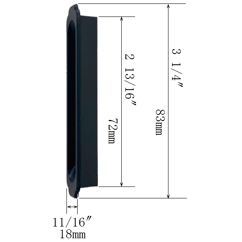 Long Wooden Claw Flush Door Pull  |  Overall Length    3  1/4" ( 83mm )