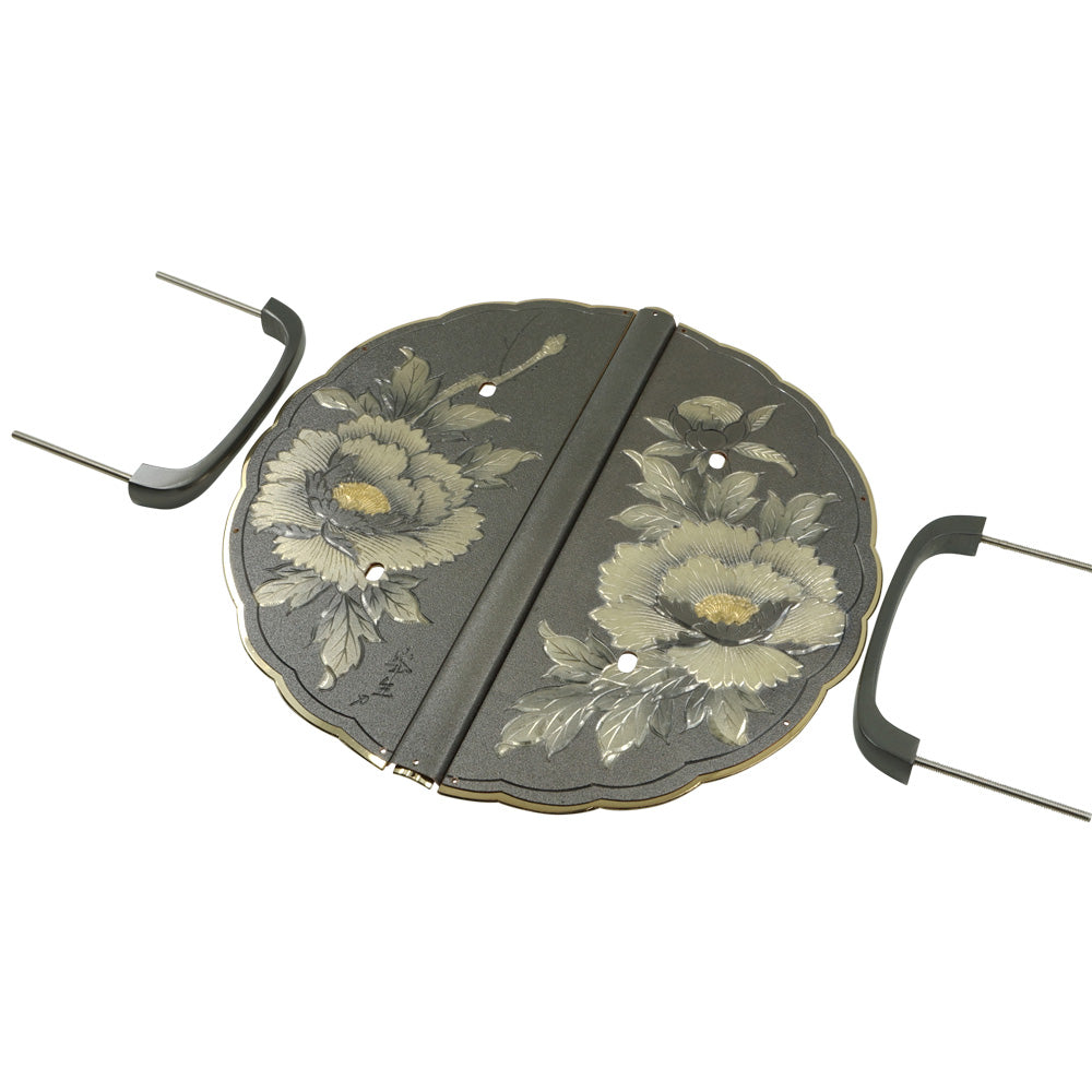 Sagami Peony Decorative Plate with Grip Handles | Height 7 1/2" ( 190mm )