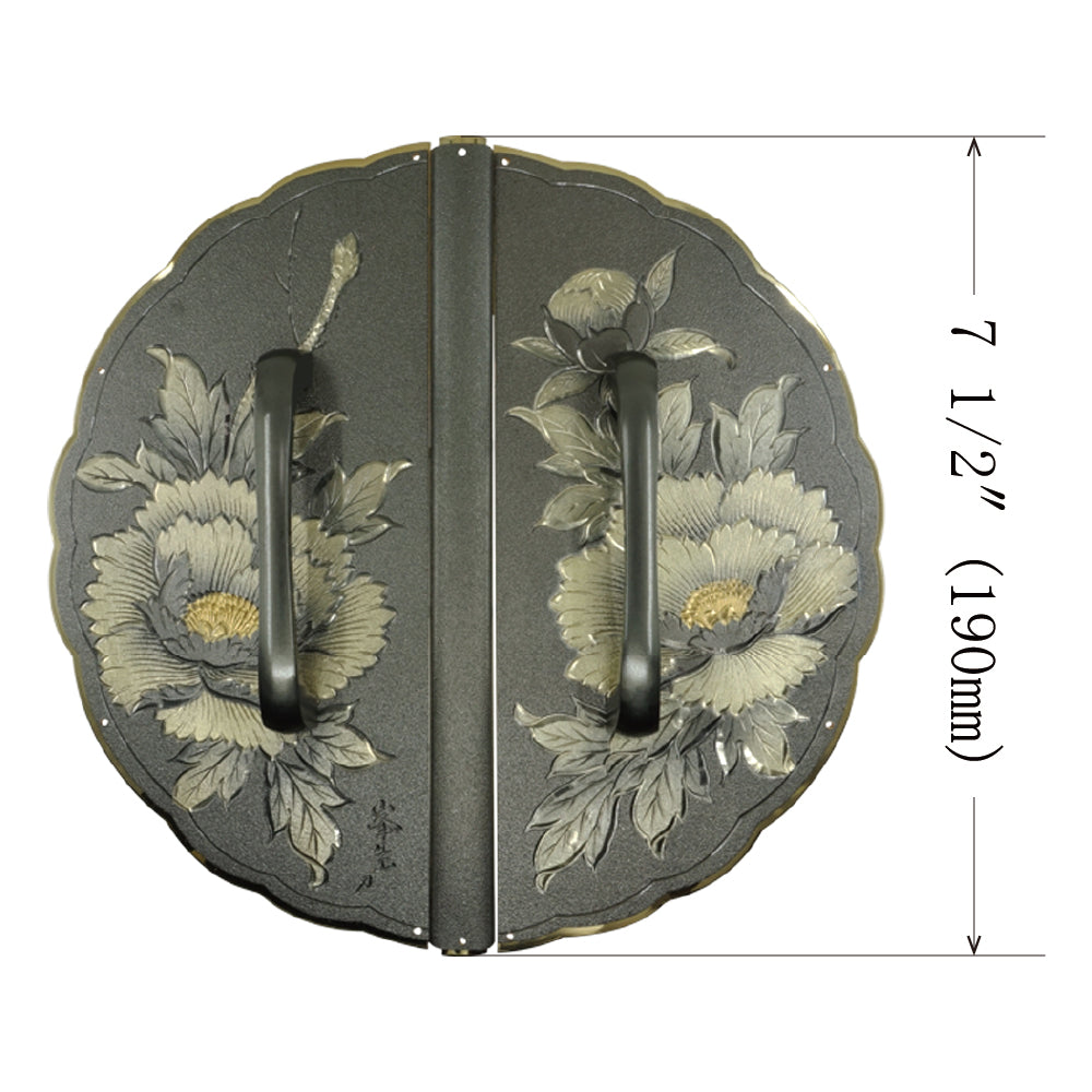 Sagami Peony Decorative Plate with Grip Handles | Height 7 1/2" ( 190mm )
